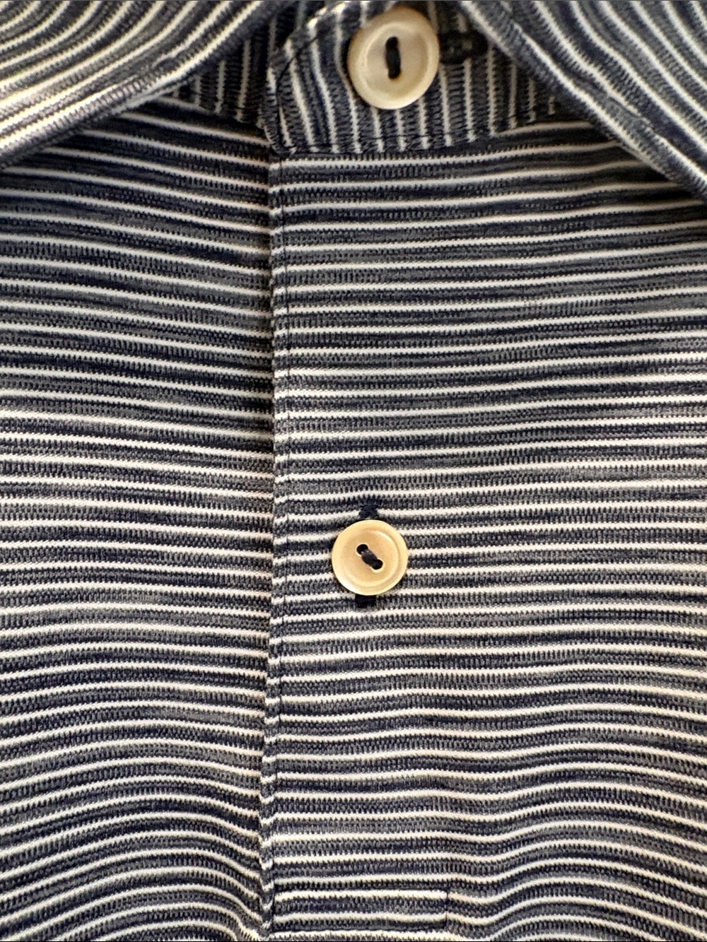 Peter Millar Featherweight Navy and White Fine-Striped Polo - Picture 6 of 11